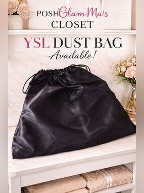 Yves Saint Laurent Black Satin Drawstring Dust Bag